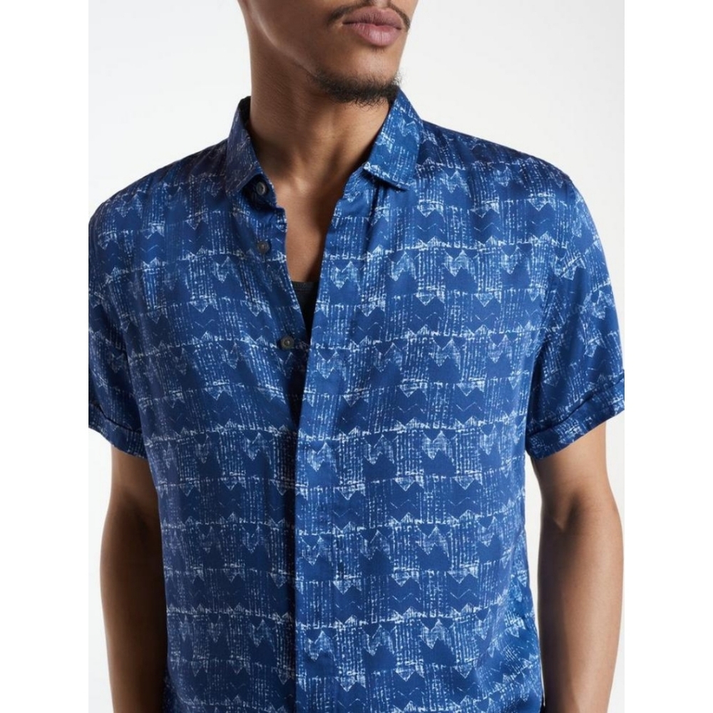 John Varvatos Loren Button Up Shirt Size Medium Geometric Vacation